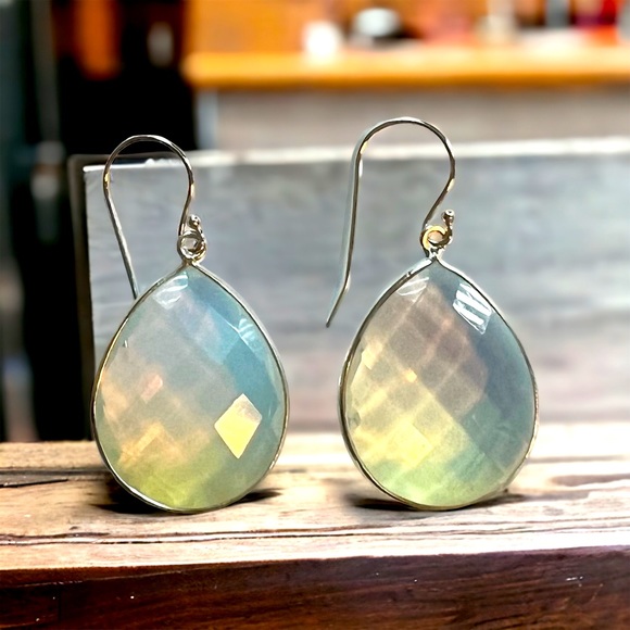 OPALITE AND SILVER EARRINGS - Picture 1 of 1